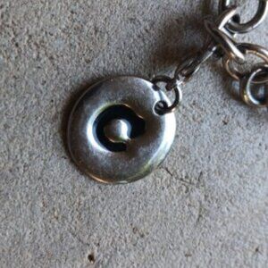 Metal Silver Color Bracelet Charm Letter C Lower Case